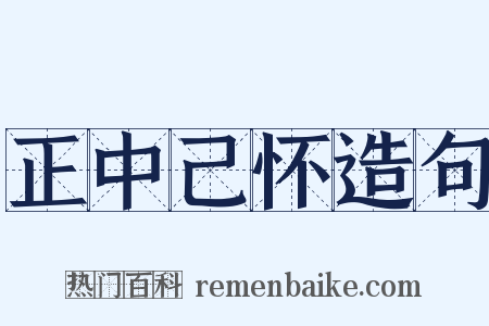 正中己怀造句是什么意思的图片